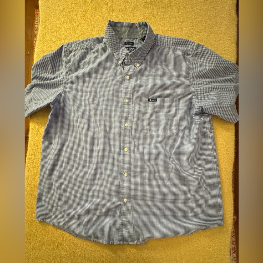 Chaps Navy and White Gingham Shirt